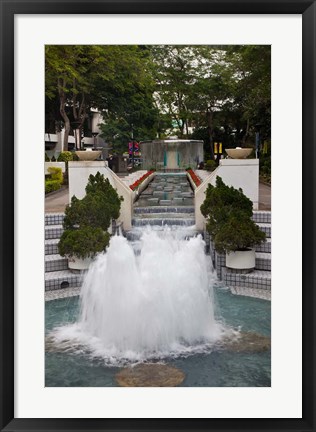 Framed Waterfall In Hong Kong Park, Hong Kong, China Print