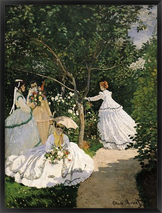 Framed Women in the Garden, 1867 Print