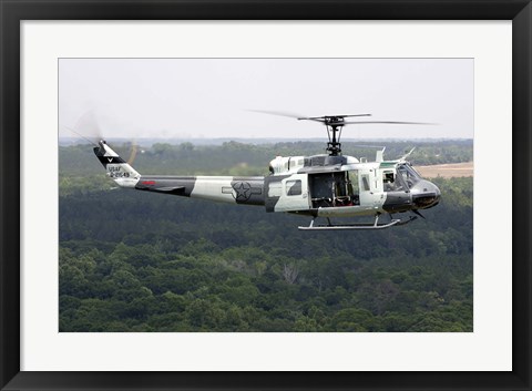 Framed US Air Force UH-1H Huey in an experiment paint scheme Print