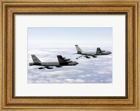 Framed B-52H Stratofortress refuels with a KC-135R Stratotanker Print