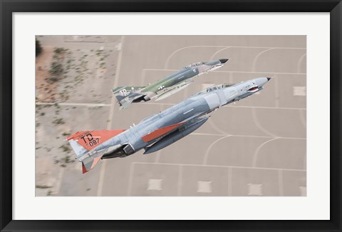 Framed Two QF-4E Phantom II drones break over Holloman Air Force Base, New Mexico Print