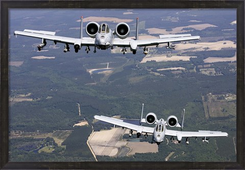 Framed Two A-10C Thunderbolt aircraft near Moody Air Force Base, Georgia Print