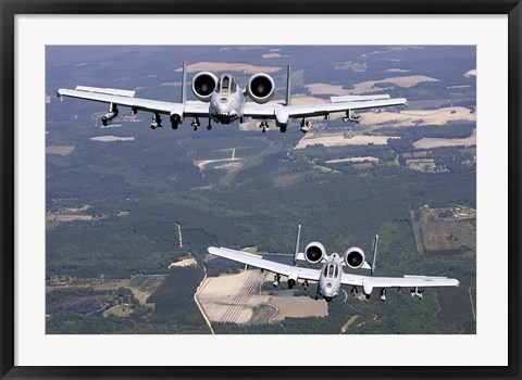 Framed Two A-10C Thunderbolt aircraft near Moody Air Force Base, Georgia Print