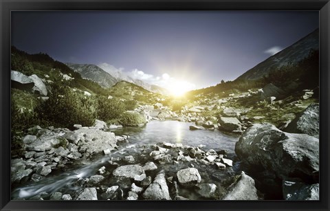 Framed Small river, Pirin National Park, Bulgaria Print