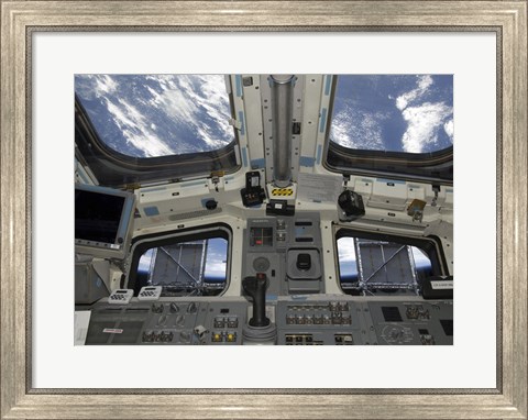 Framed Solar panels on the Hubble Space Telescope Print