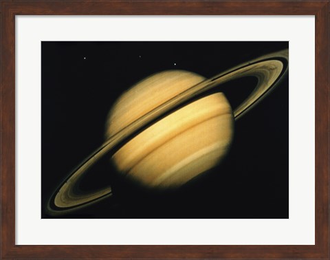 Framed Saturn&#39;s Icy Moons Print