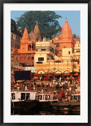 Framed Ganges River in Varanasi, India Print