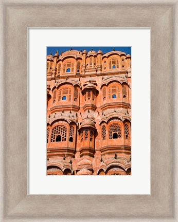 Framed Wind Palace in Downtown Center of the Pink City, Jaipur, Rajasthan, India Print