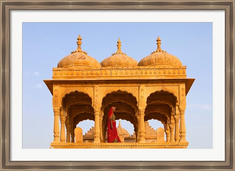 Framed Native woman, Tombs of the Concubines, Jaiselmer, Rajasthan, India Print