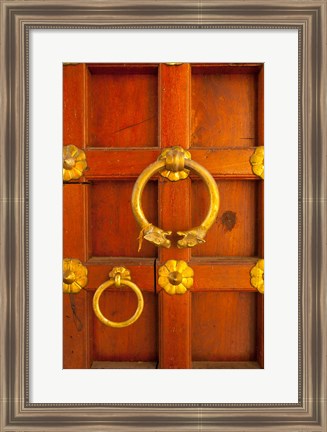 Framed Ornate door at the City Palace, Udaipur, Rajasthan, India Print