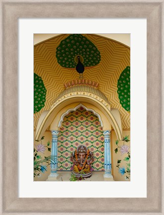 Framed Small shrine to Ganesh, Jaipur, Rajasthan, India. Print