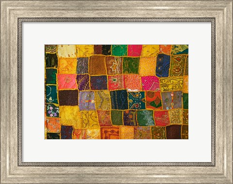 Framed Colorful Carpet, Pushkar, Rajasthan, India Print