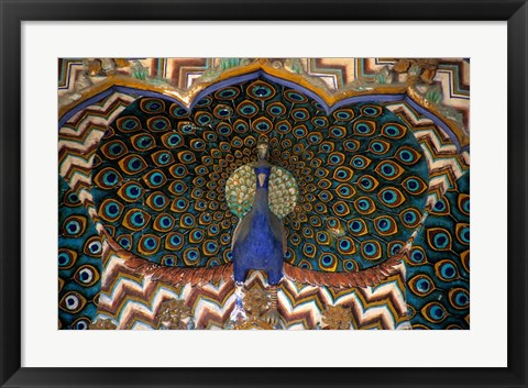 Framed Asia, India, Jaipur. Peacock Gate at Jaipur Palace Print