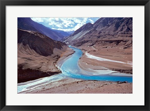 Framed India, Ladakh, Indus and Zanskar Rivers merge Print