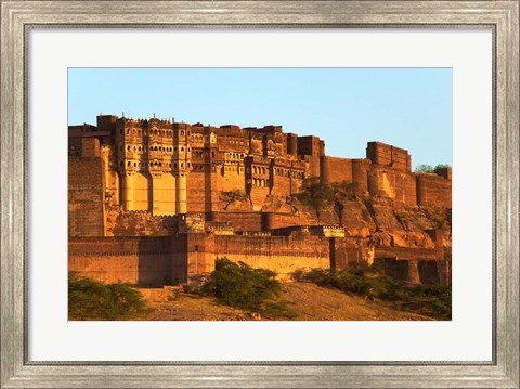Framed Umaid Bhawan Palace at Sunset, Jodhpur, Rajasthan, India Print