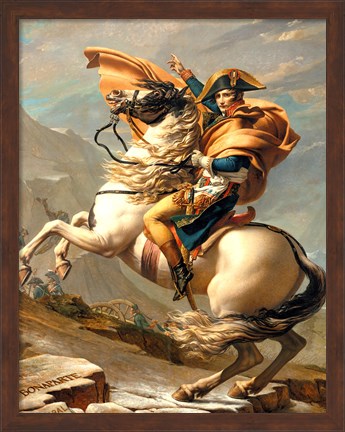 Framed Napoleon Crossing the Alps at the St Bernard Pass Print