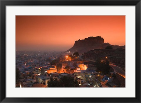 Framed Meherangarh Fort and Town, Rajasthan, India Print