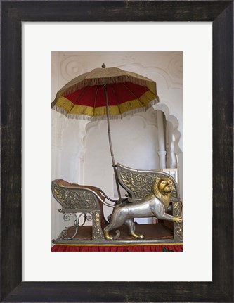 Framed Sedan Chair of the Maharajah, Rajasthan, India Print