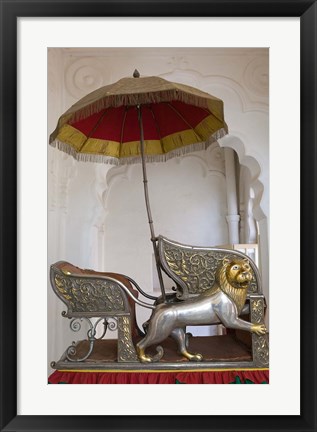 Framed Sedan Chair of the Maharajah, Rajasthan, India Print