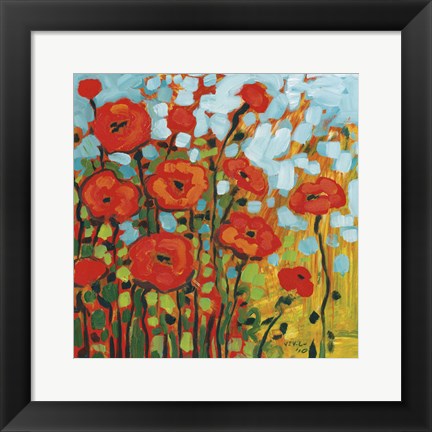 Framed Red Poppy Field Print