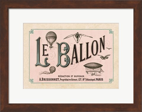 Framed Le Ballon, ca. 1883 Print