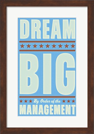 Framed Dream Big (blue) Print