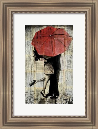 Framed Red Umbrella Print