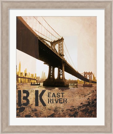 Framed East River &amp; Manhattan Bridge Print