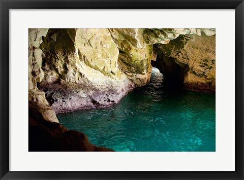 Framed Israel, Rosh HaNikra, sea caves Print