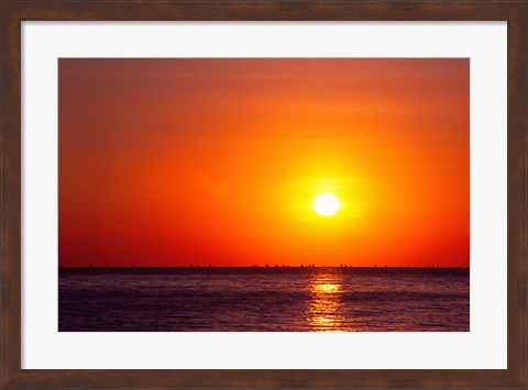 Framed Indonesia, Bali, Amed, Bali Sea with fishing boats Print