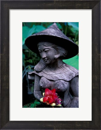 Framed Shrine of Buddha with Flower Decoration, Bali, Indonesia Print