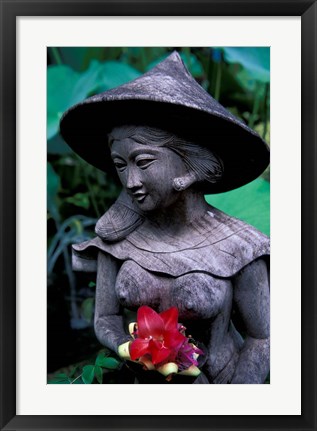 Framed Shrine of Buddha with Flower Decoration, Bali, Indonesia Print