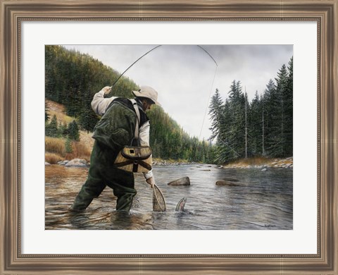 Framed Fishing the Gallatin Print