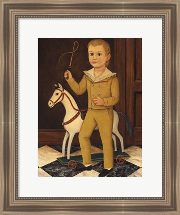 Framed Boy with Horse Print