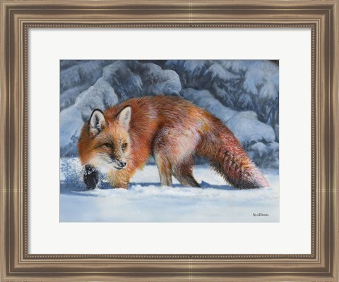 Framed Fox at the Pines Print