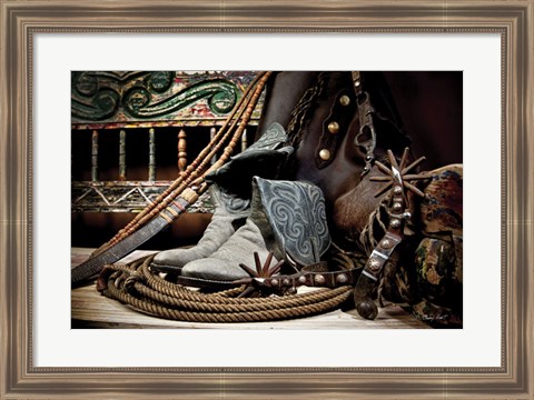 Framed TC&#39;s Boots and Yuma Spurs (color) Print