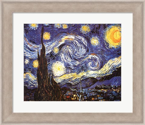 Framed Starry Night, c.1889 Print