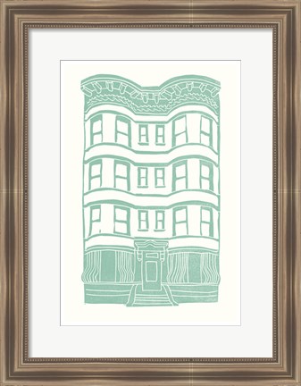 Framed Williamsburg Building 4 (Brownstone) Print