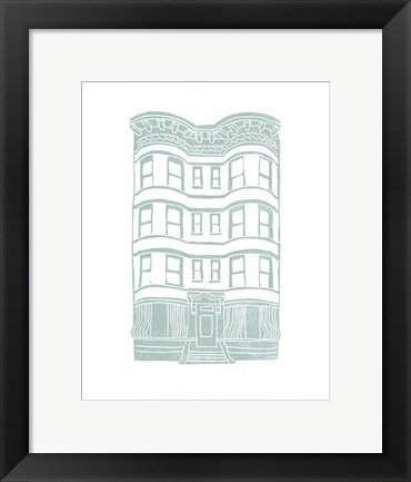 Framed Williamsburg Building 4 (Brownstone) Print