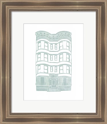 Framed Williamsburg Building 4 (Brownstone) Print