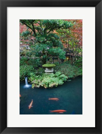 Framed Japanese Garden, Tokyo, Japan Print