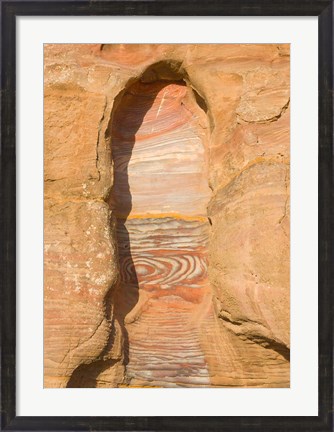 Framed Rock texture of cave wall, Petra, Jordan Print