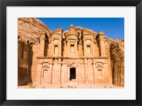 Framed Monastery or El Deir, Petra, UNESCO Heritage Site, Jordan Print