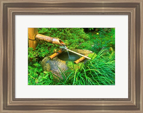 Framed Spring for Tea Ceremony, Sanzen-in Temple, Kyoto, Japan Print