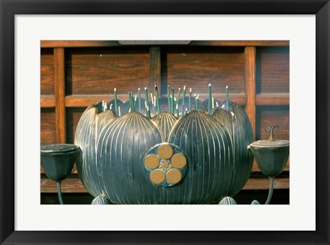 Framed Incense Burner, Kyoto, Japan Print