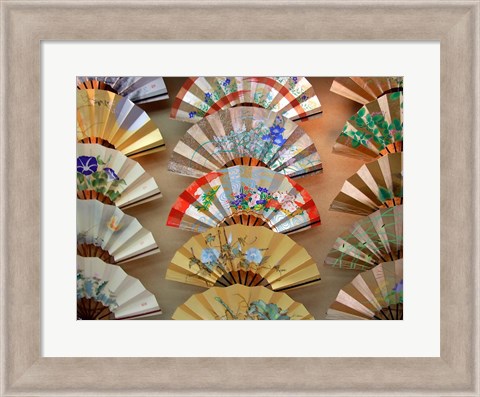 Framed Folding Fan, Kyoto, Japan Print