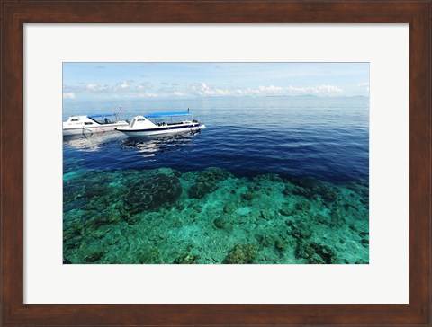 Framed Diving Boat, Sipadan, Semporna Archipelago, Borneo, Malaysia Print