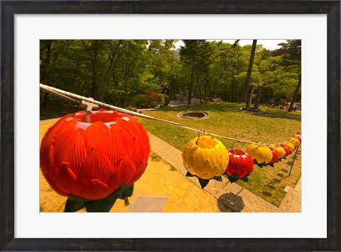 Framed Lanterns, Haeinsa Temple Complex, Gayasan National Park, South Korea Print