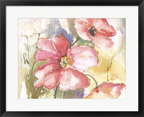 Framed Soft Poppies I Print