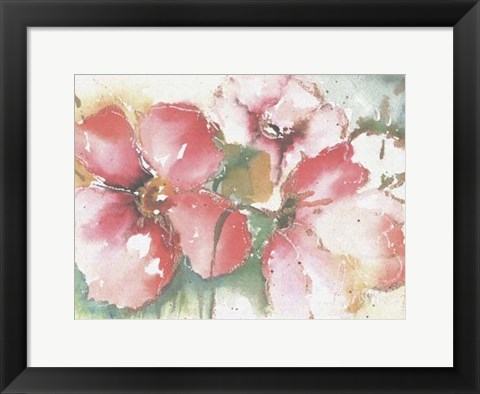 Framed Soft Poppies II Print